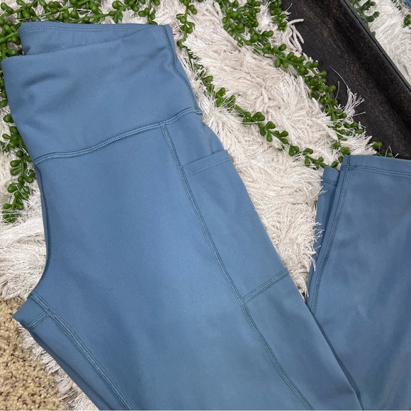 .!🌼3/$30🌼Espidoo Slate Blue Pocket Leggings Size Small - Picture 4 of 16